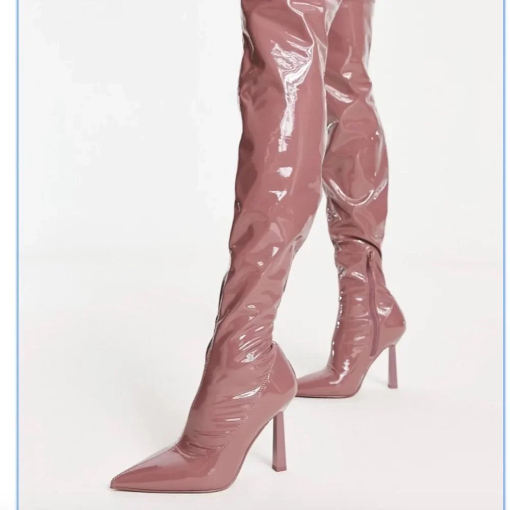 NWOB Aldo Nella Patent Thigh High Boots